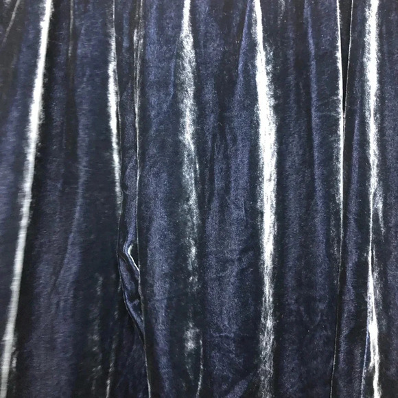 Johnny Was Blue Wide Leg crushed velvet Pants for Cocktail Night Out - Picture 3 of 6